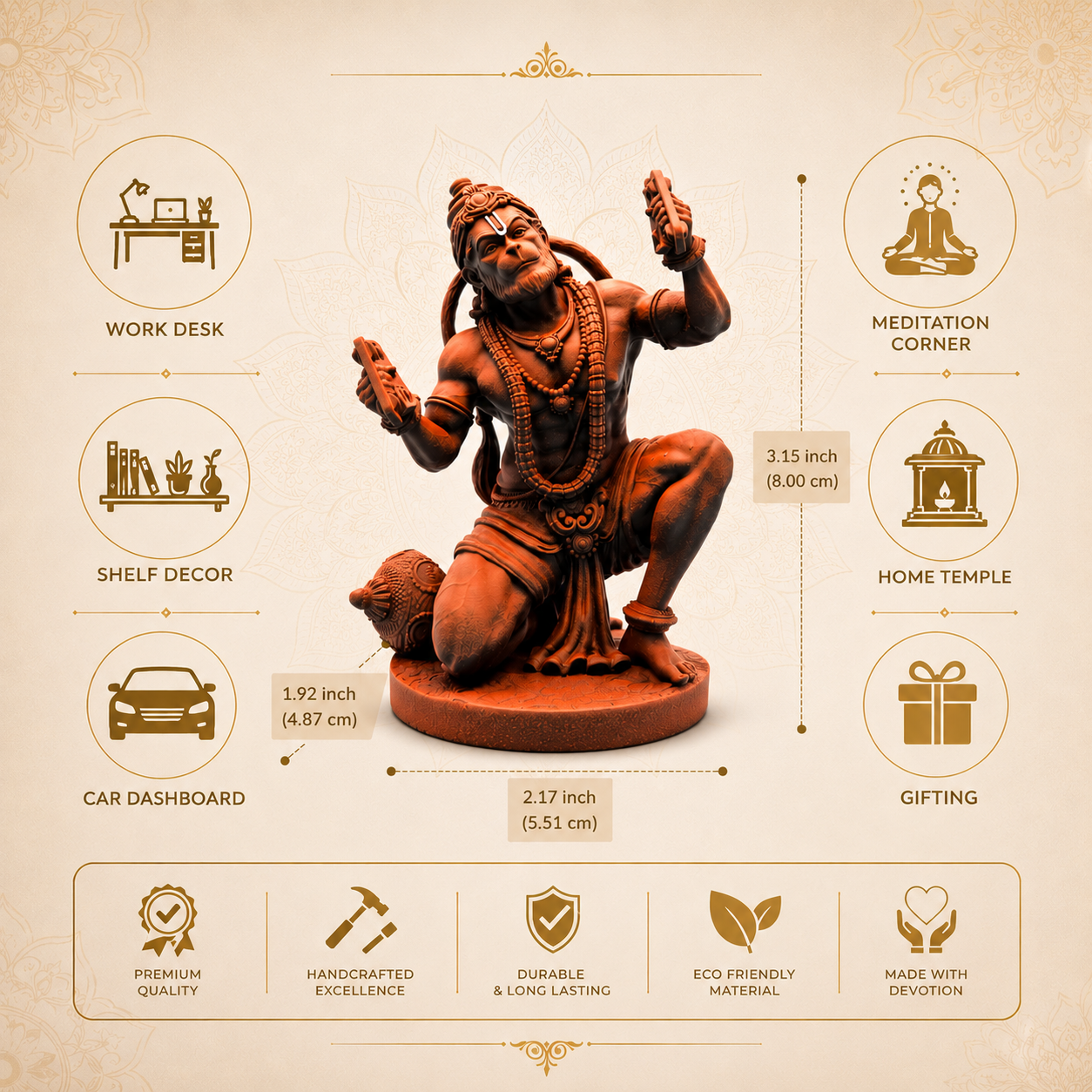Ram Rasik Hanuman Ji – Divine Devotion Sculpture