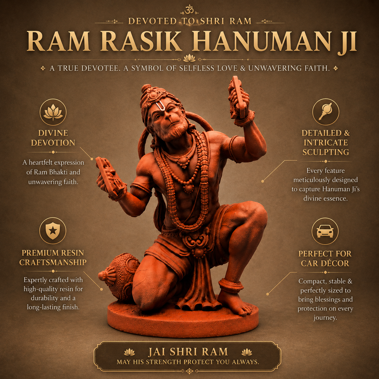 Ram Rasik Hanuman Ji – Divine Devotion Sculpture