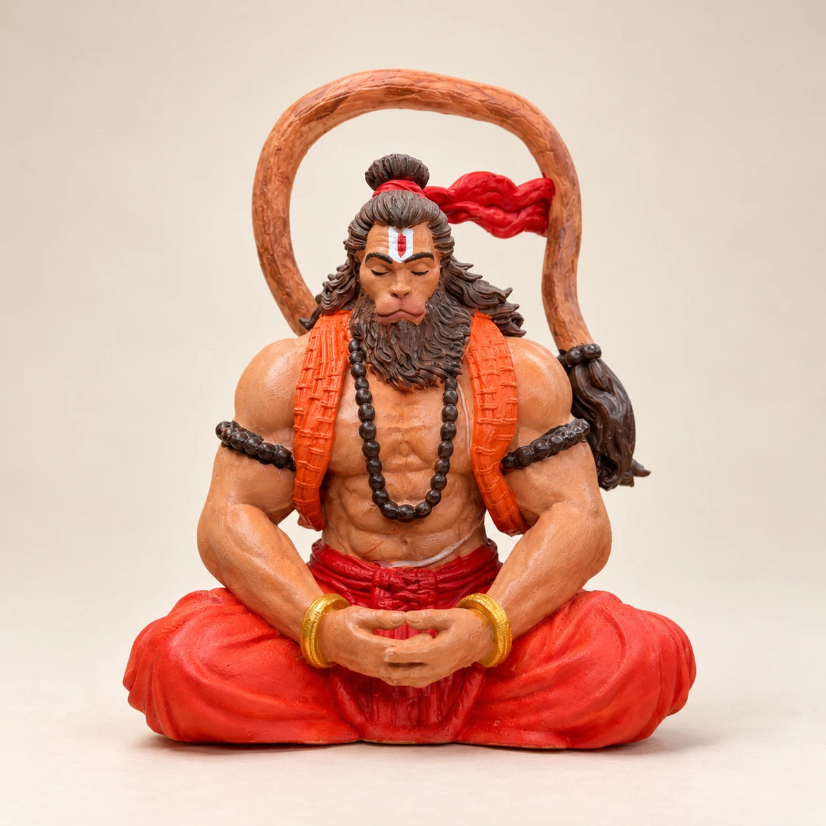 Shree Ram Bhakt Hanuman Ji car dashboard idol, 3 inch, front view in dhyan pose