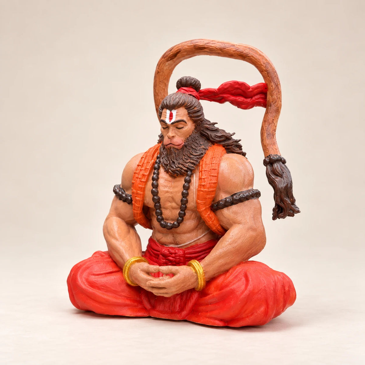 Hanuman Ji resin idol, left three-quarter view