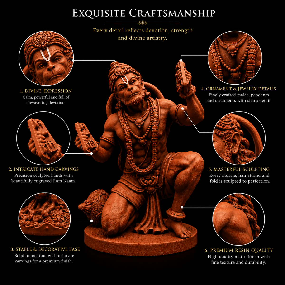 Ram Rasik Hanuman Ji – Divine Devotion Sculpture — image 6 of 7