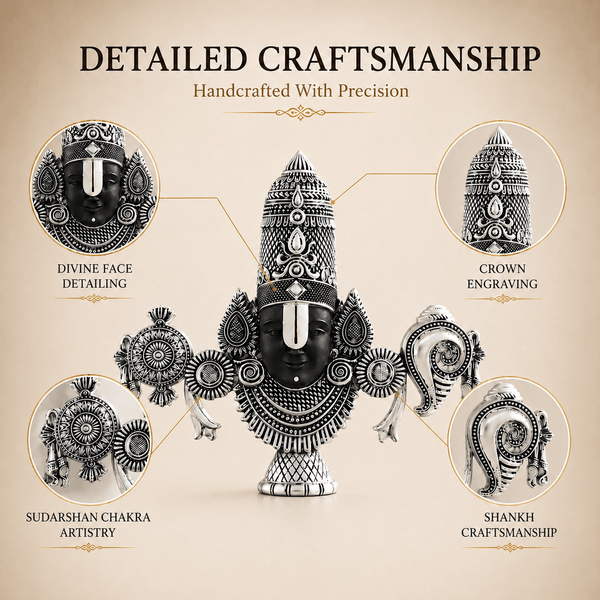 Lord Balaji Face Idol — image 3 of 5