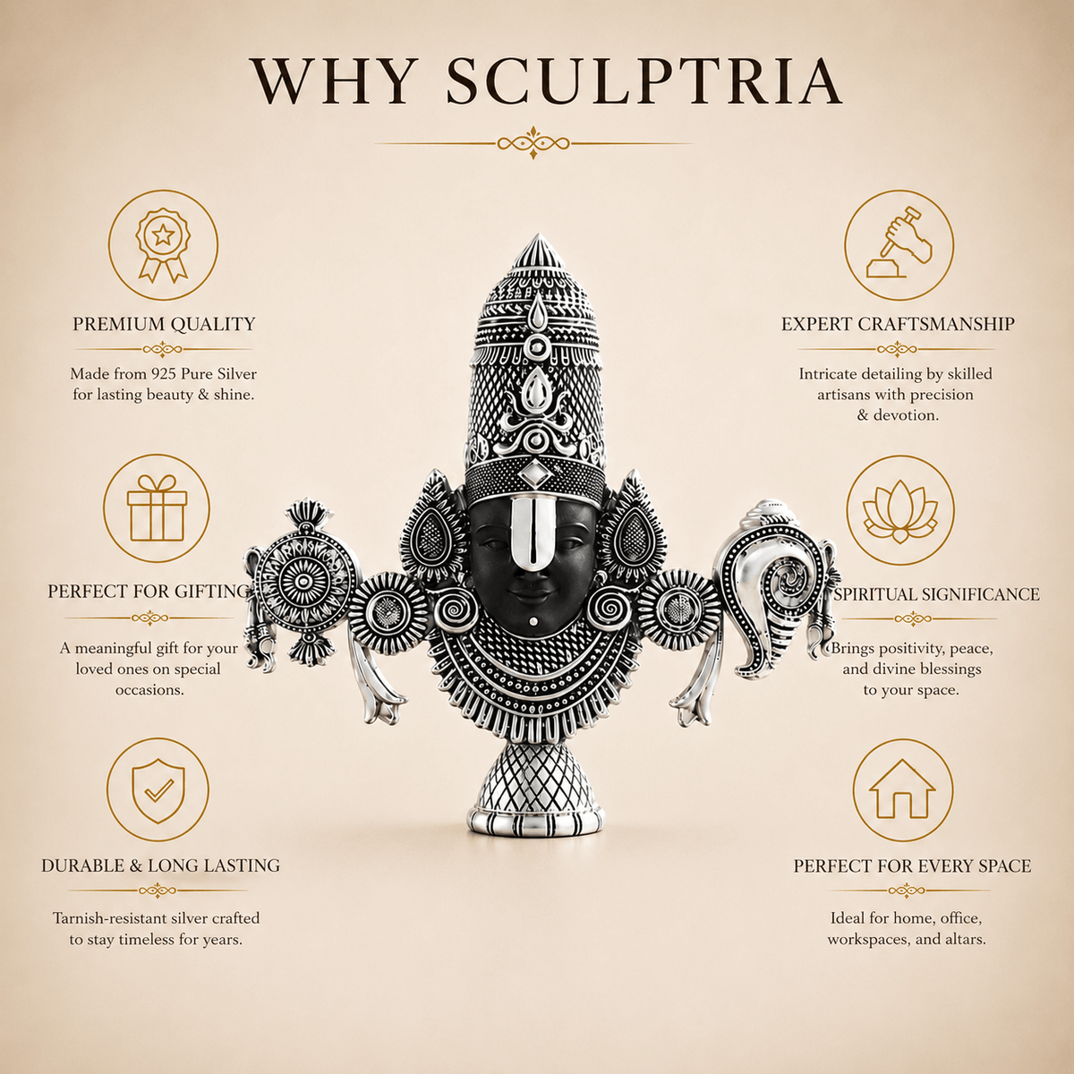Lord Balaji Face Idol — image 5 of 5