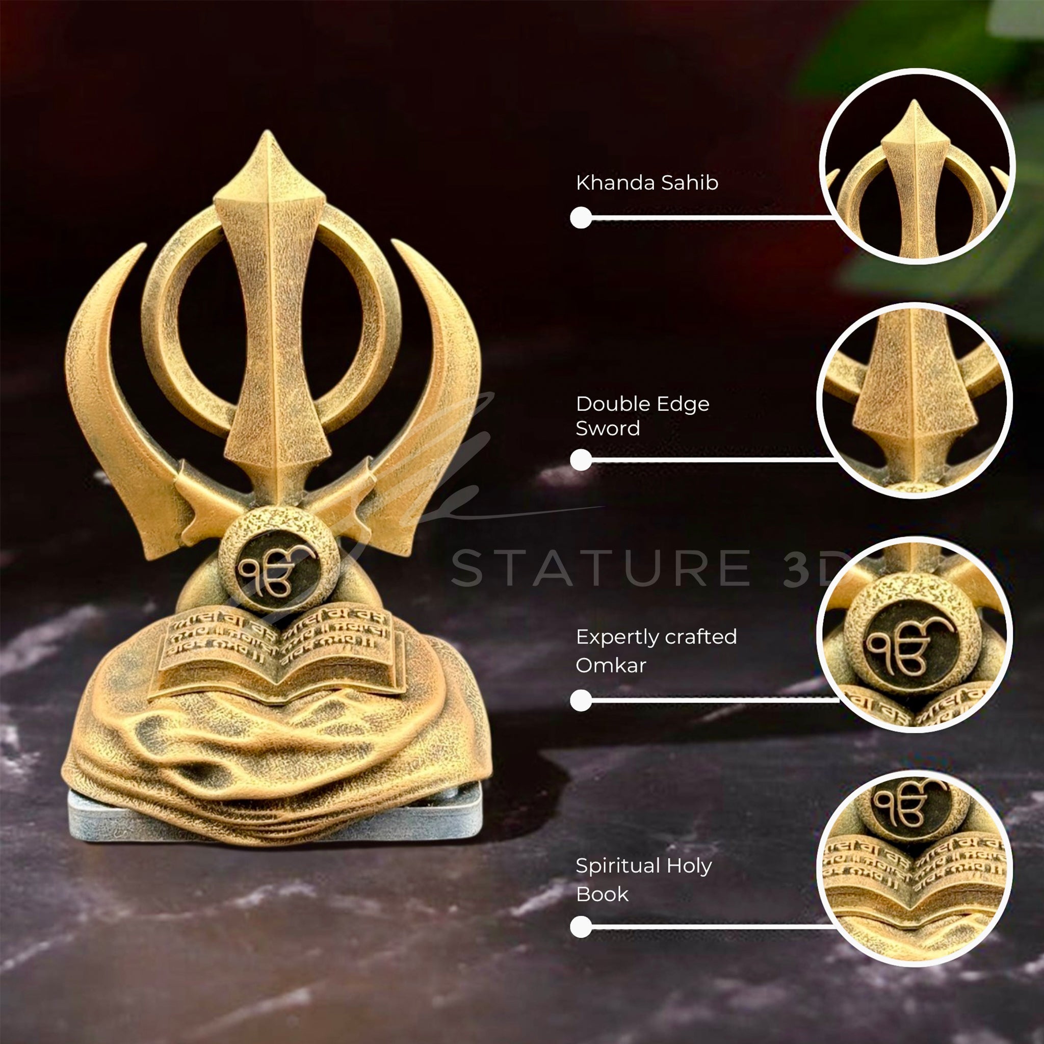 Khanda Sahib for Car Dashboard