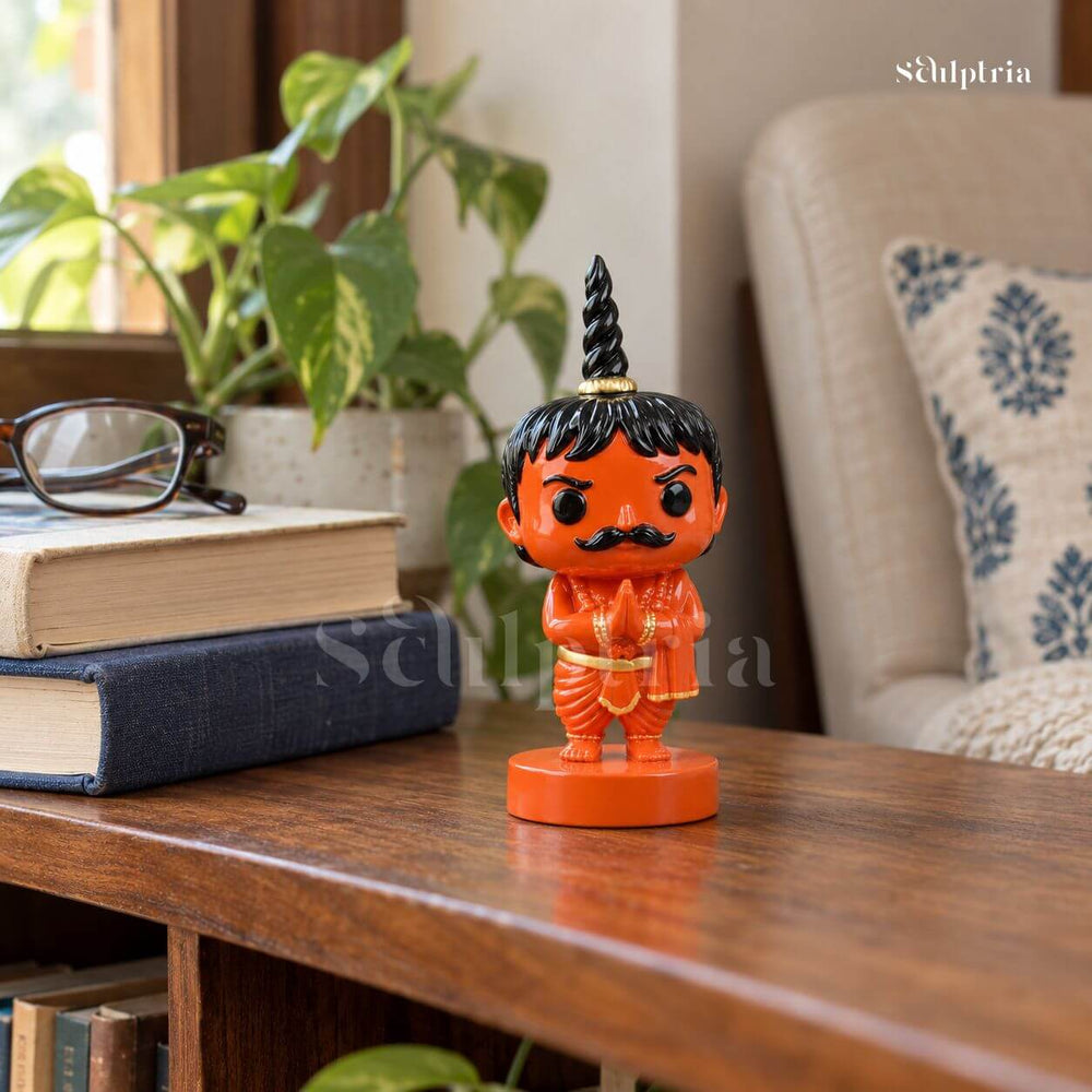 Chota Pandit Ji standing on a wooden desk