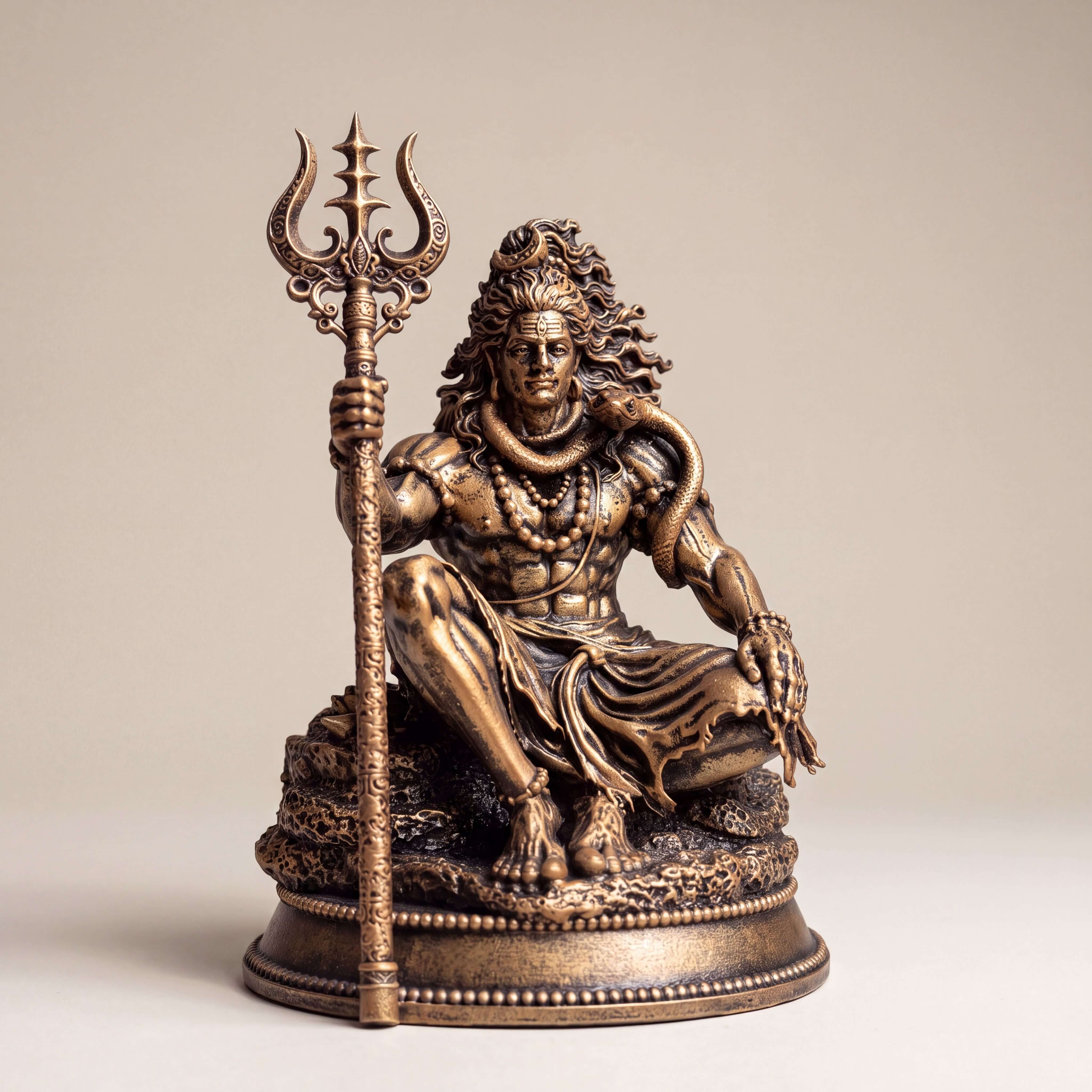 Mahadev Trishul Dhyan Idol Car Dashboard