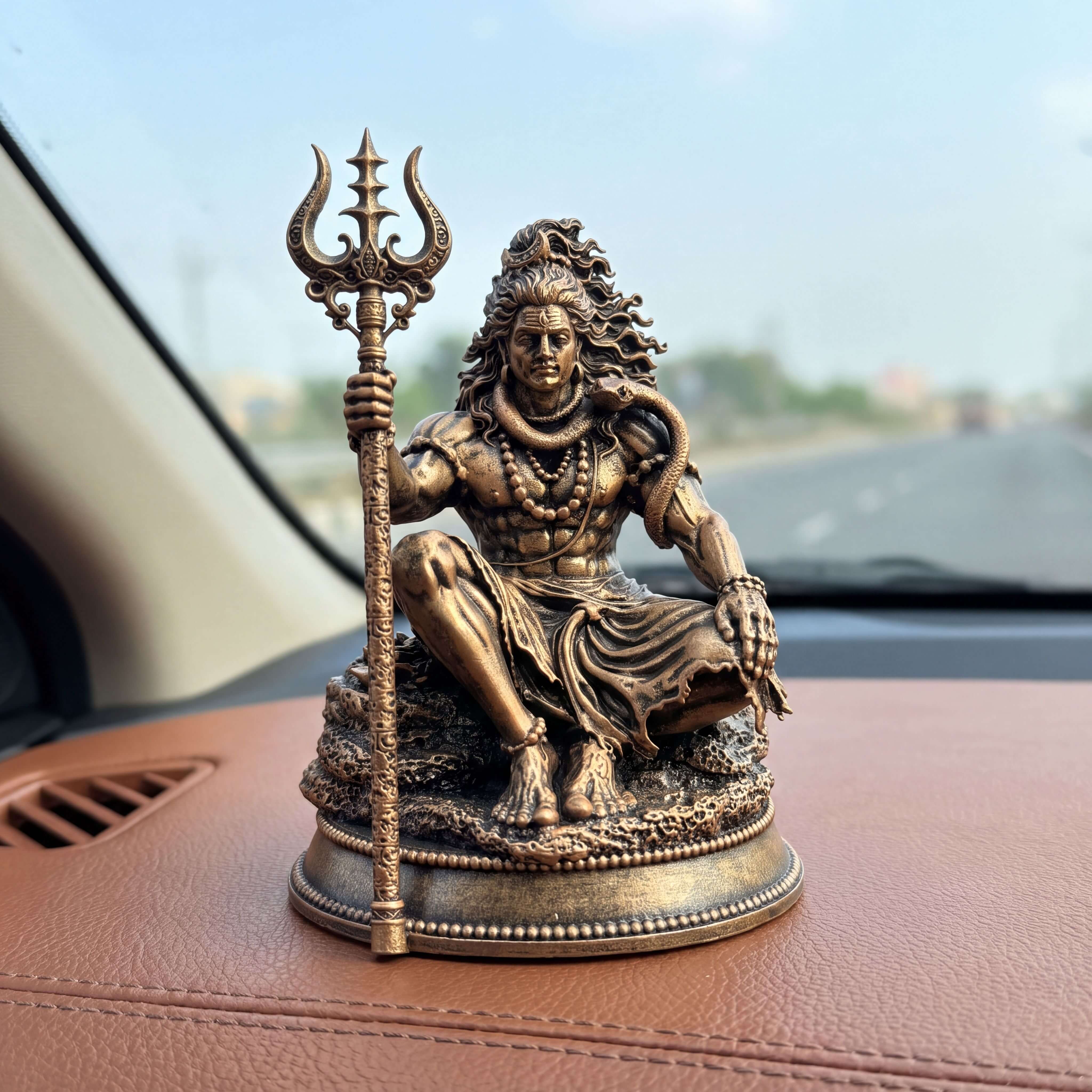 Mahadev Trishul Dhyan Idol Car Dashboard