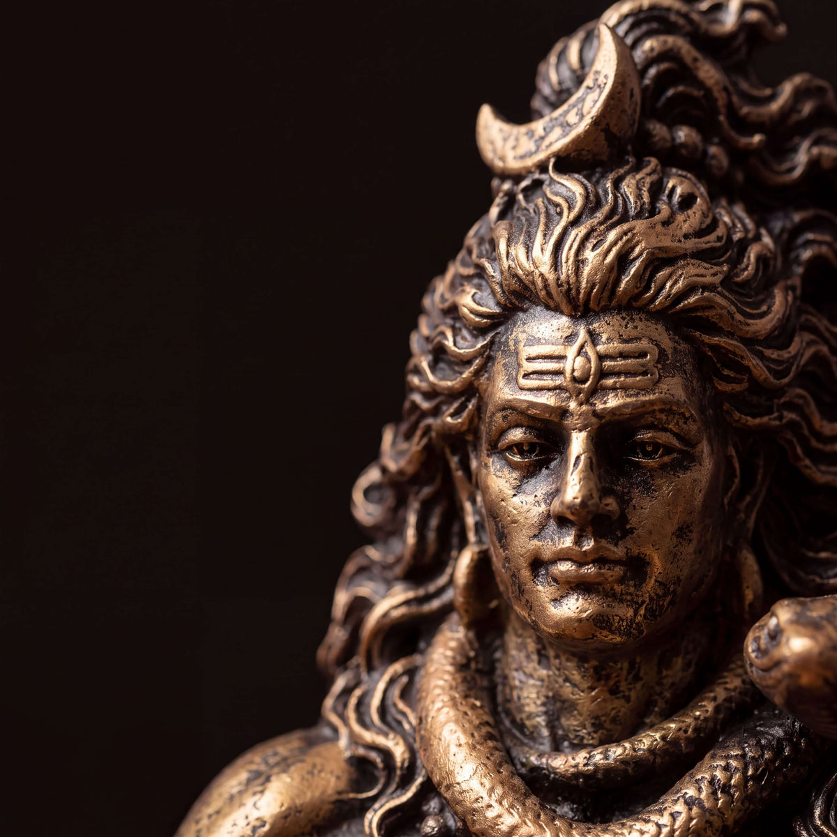 Mahadev Trishul Dhyan Idol Car Dashboard, Antique Bronze — image 8