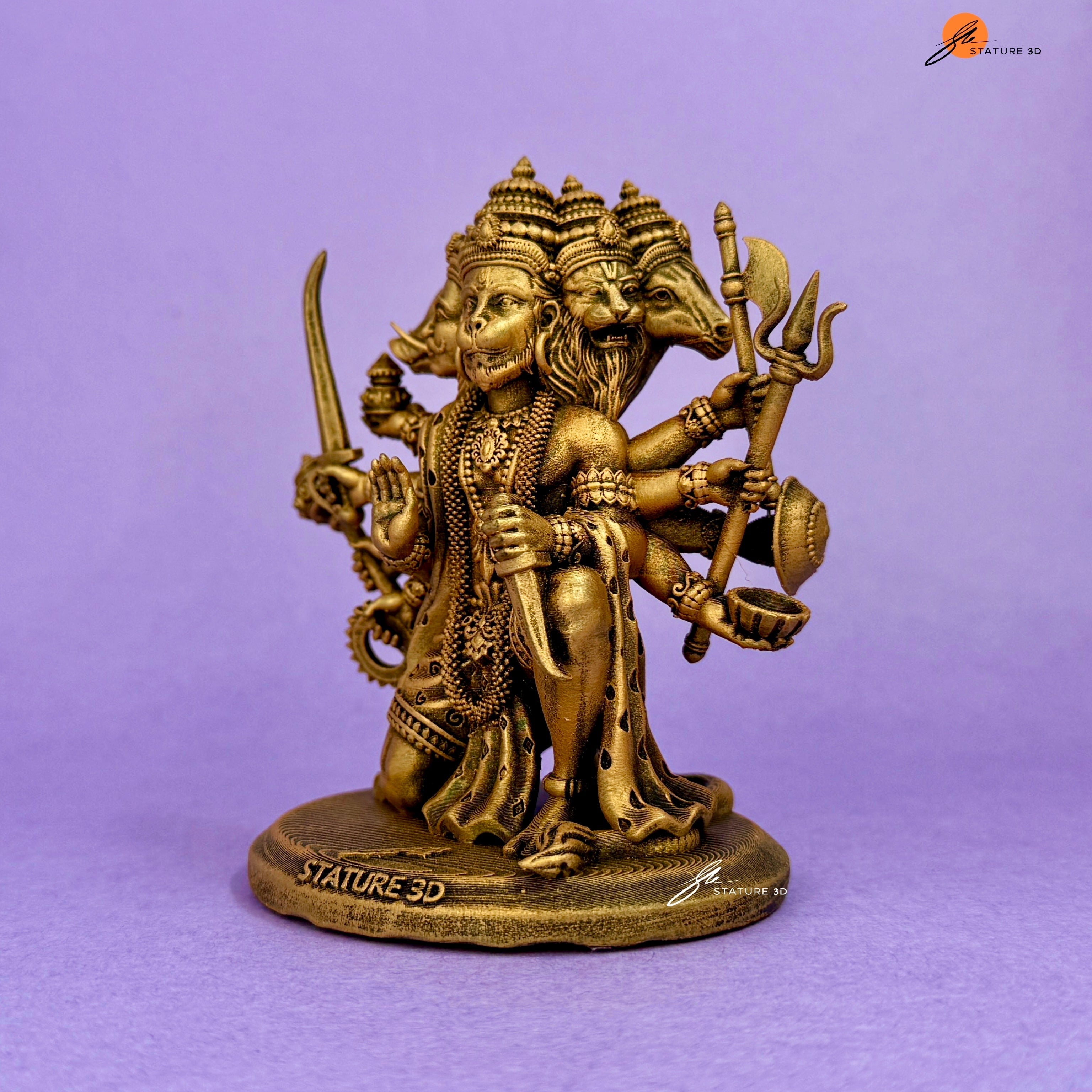 Sitting Panchmukhi Lord Hanuman – Divine Dashboard Idol