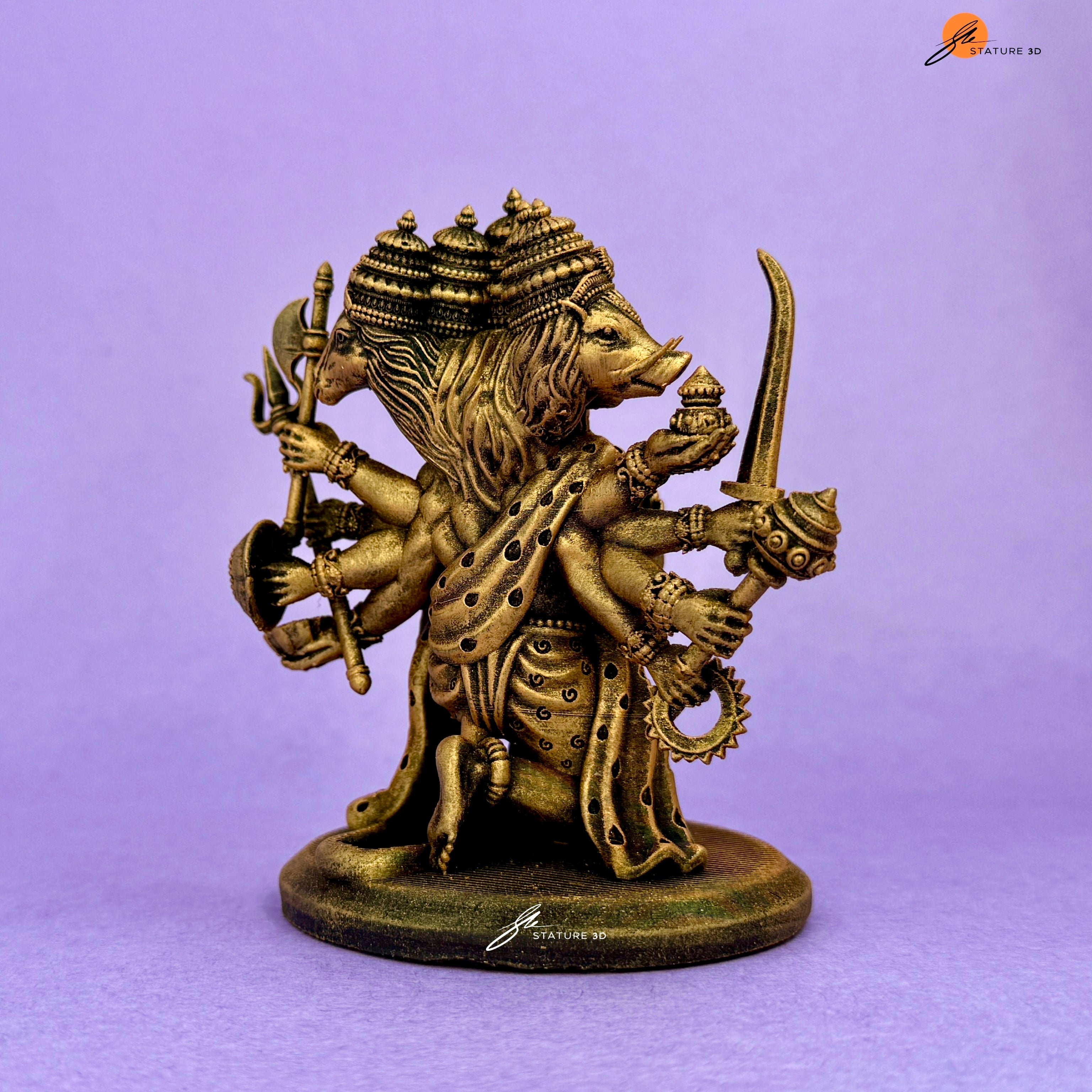 Sitting Panchmukhi Lord Hanuman – Divine Dashboard Idol