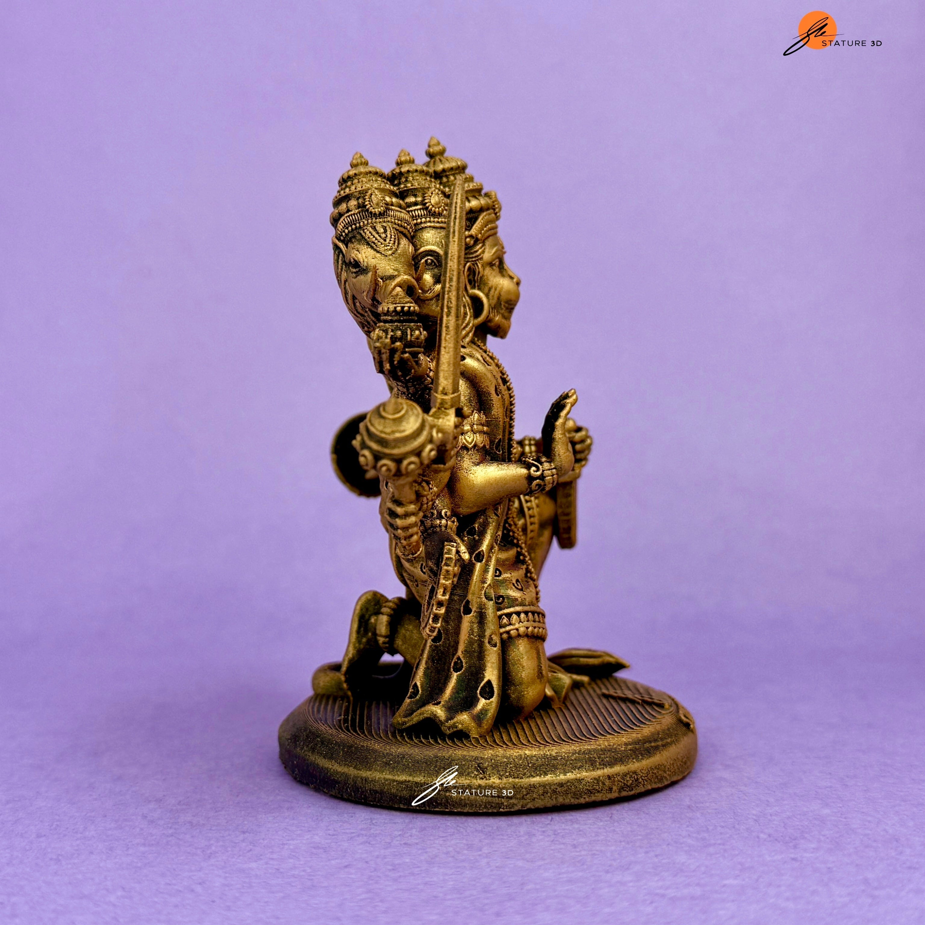 Sitting Panchmukhi Lord Hanuman – Divine Dashboard Idol