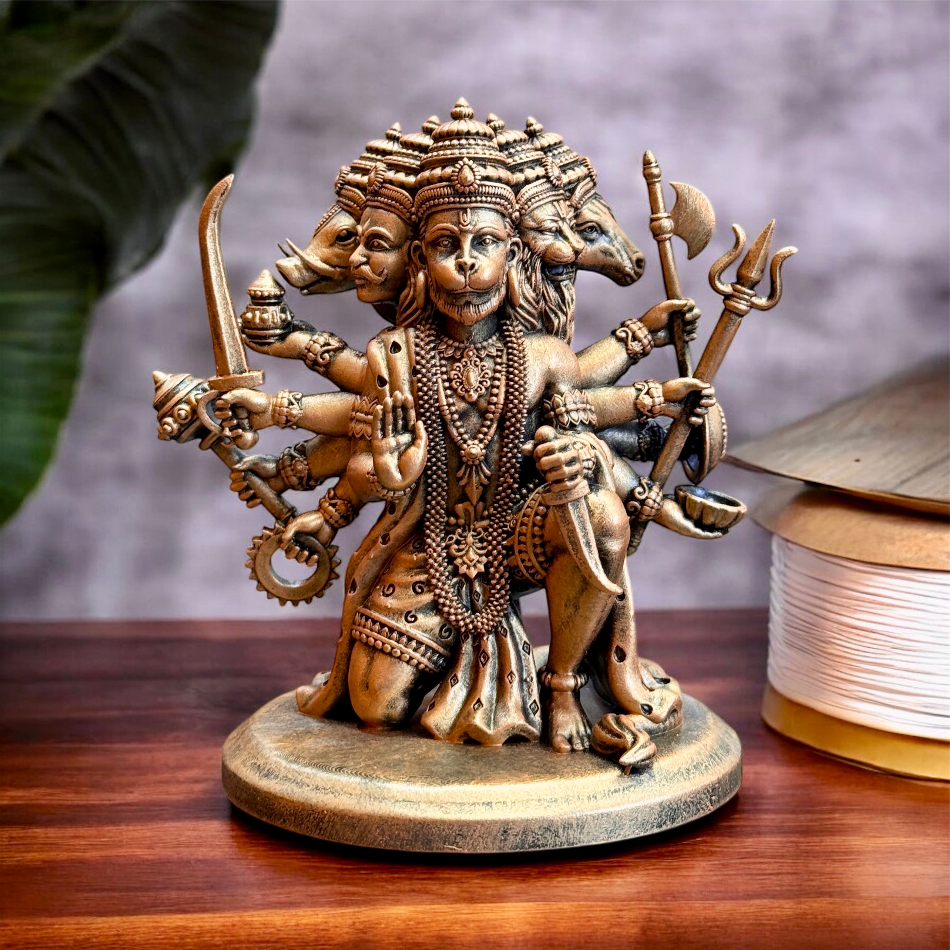 Sitting Panchmukhi Lord Hanuman – Divine Dashboard Idol
