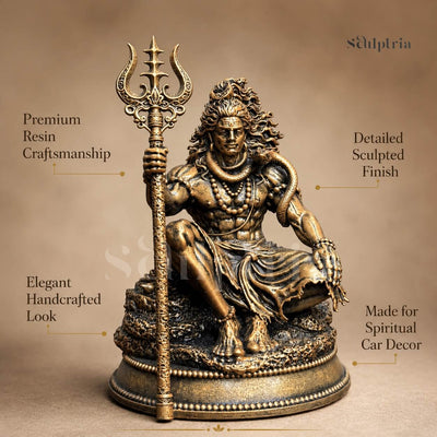Mahadev Trishul Dhyan Idol Car Dashboard
