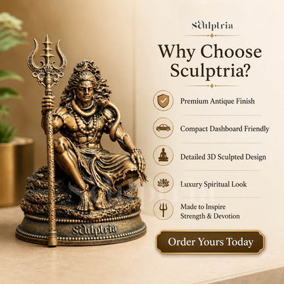 Mahadev Trishul Dhyan Idol Car Dashboard