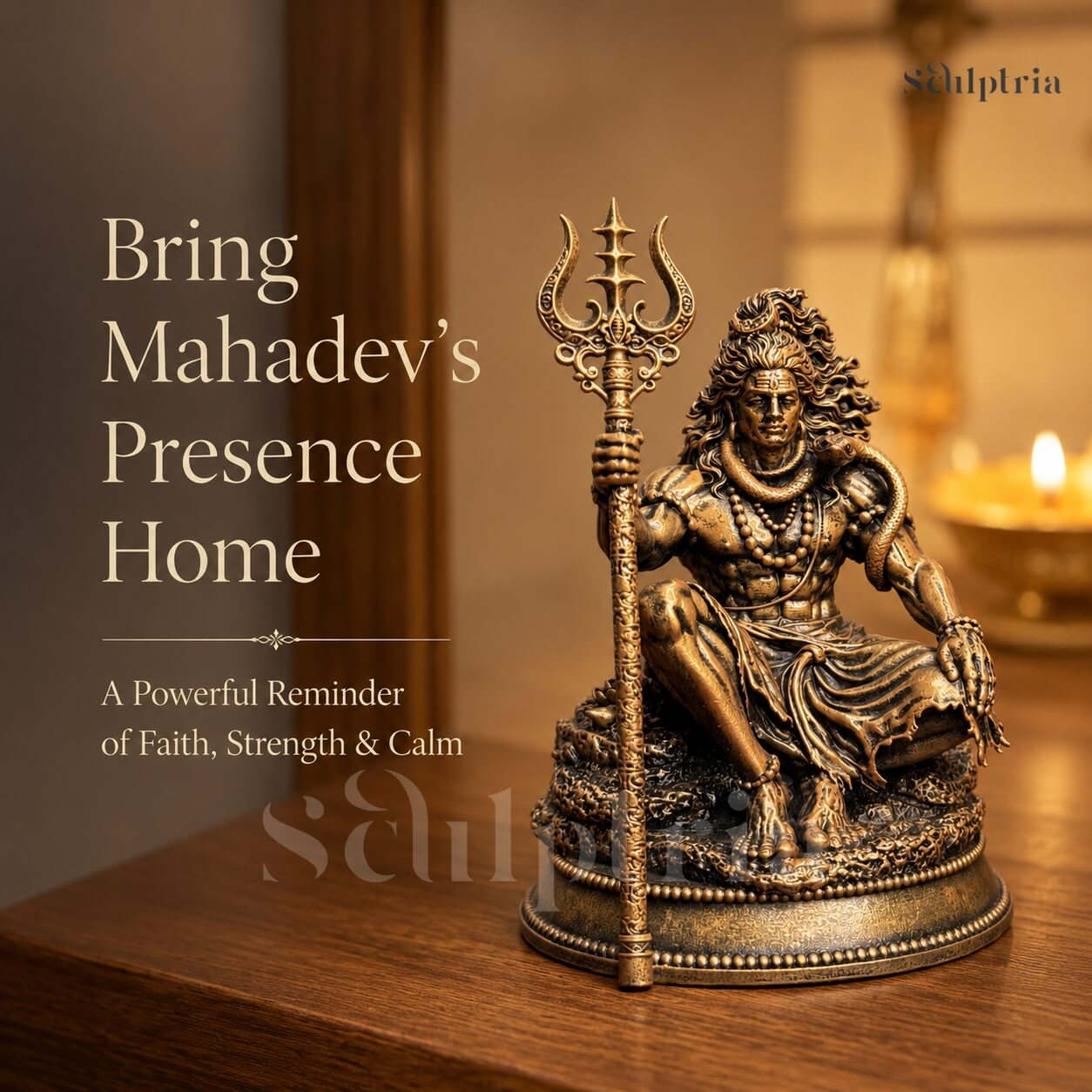 Mahadev Trishul Dhyan Idol Car Dashboard